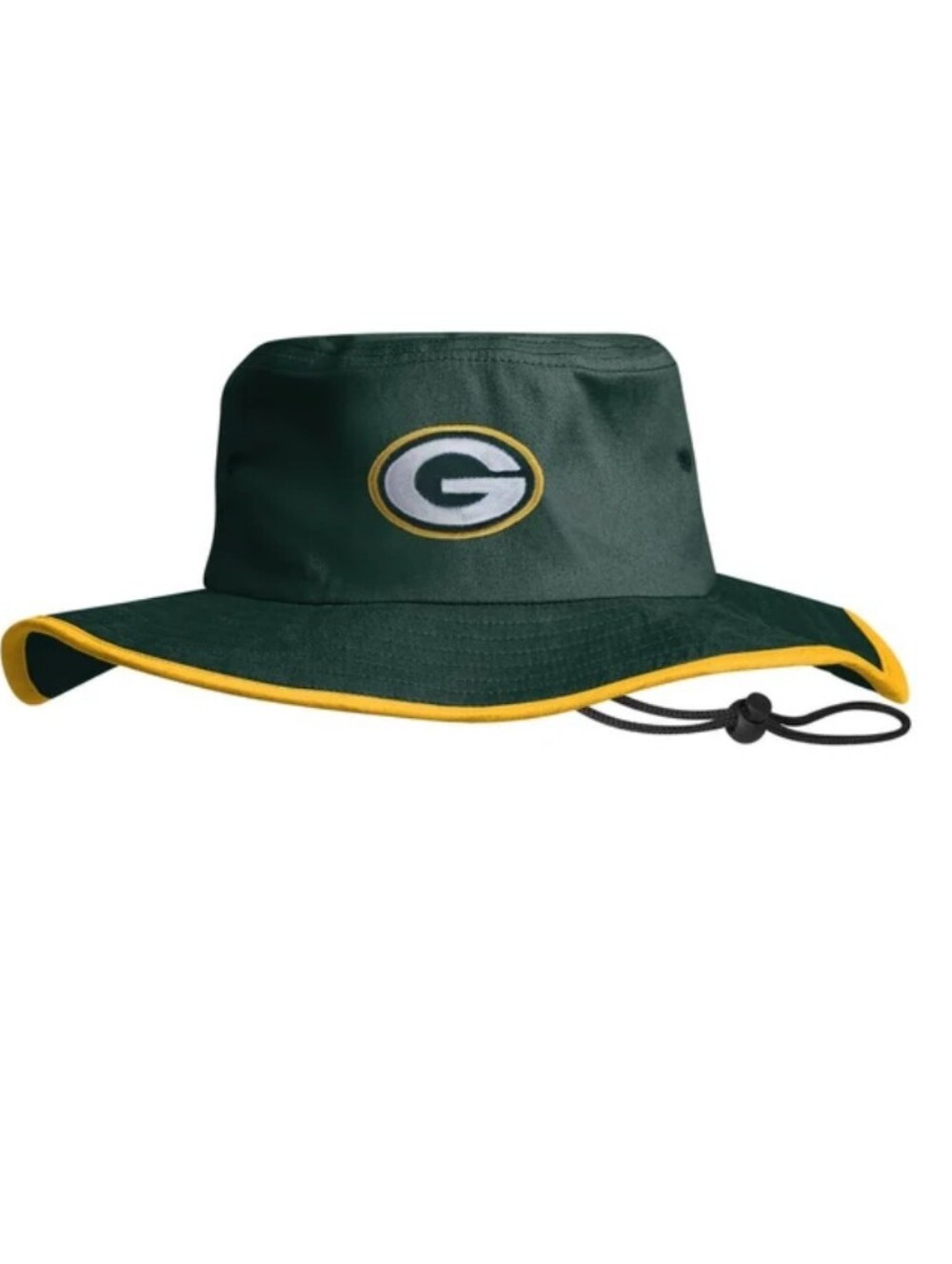 Green Bay Packers NFL Bucket Hat with Yellow Trim & Adjustable Cord
